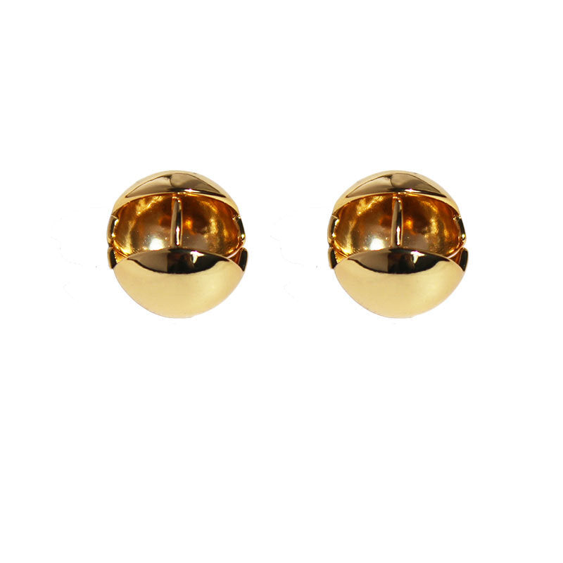 18K Gold Plated Round Ball Fashion Style Stud Hoop Earrings