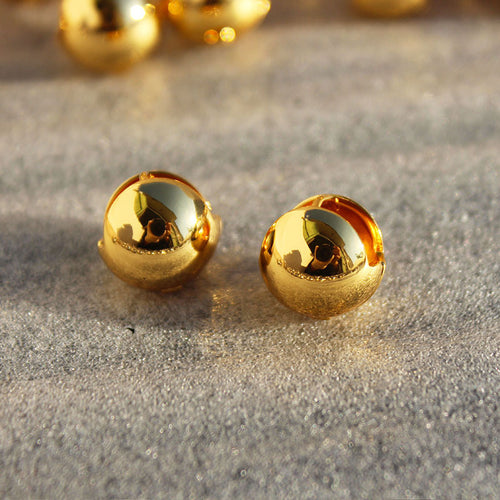 18K Gold Plated Round Ball Fashion Style Stud Hoop Earrings
