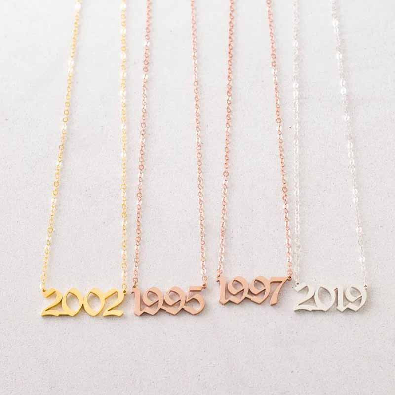 Birth Year Custom Necklace for Thanksgiving Gift