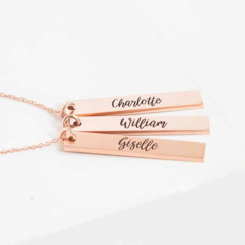 Keep Memories Couple Lover Name Pendant Chain Necklace