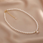 Sterling Silver White A-Grade Freshwater Cultured-Pearl Necklace