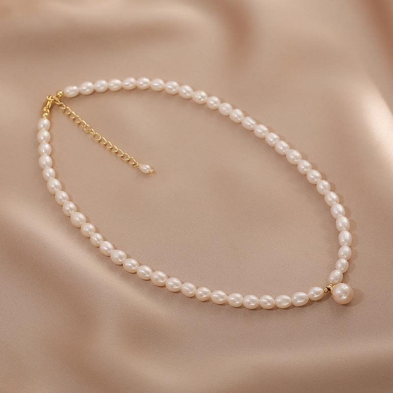 Sterling Silver White A-Grade Freshwater Cultured-Pearl Necklace