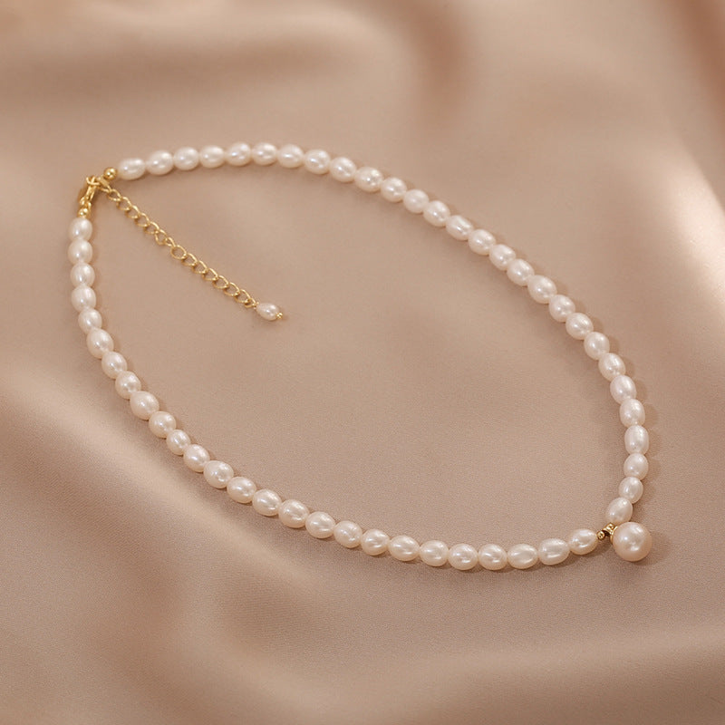 Sterling Silver White A-Grade Freshwater Cultured-Pearl Necklace