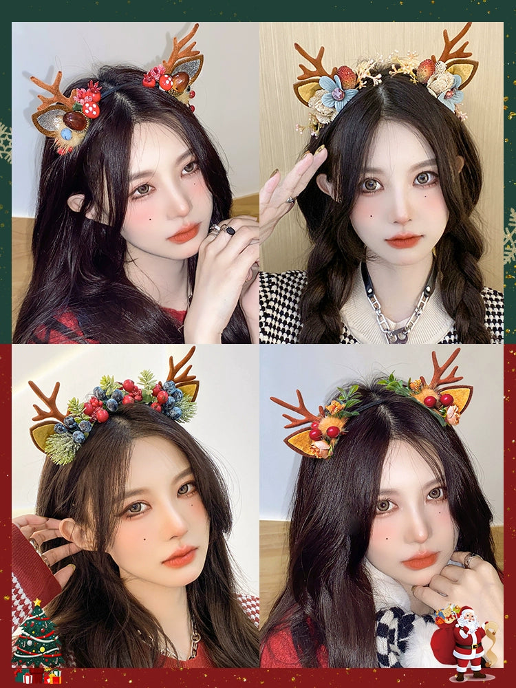 Christmas Headdress Butterfly Branches Headband Hairpin LJC3