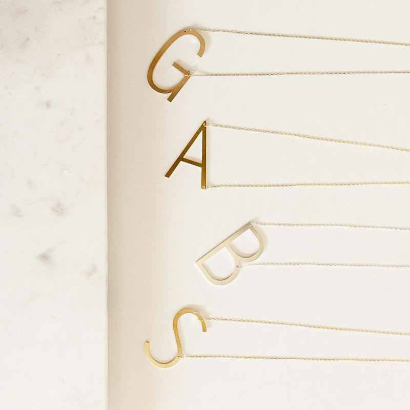A TO Z Name 14K Gold Plated Choker Necklace