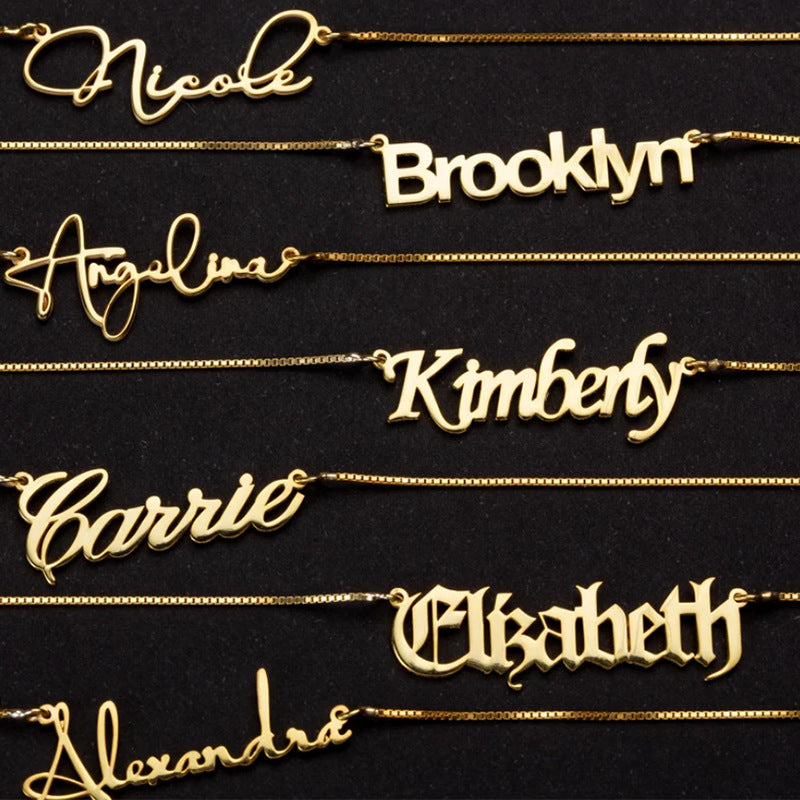 Personalized Titanium Steel Name Necklace