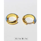 French Haze Blue Drop Glazed Vintage Stud Earrings
