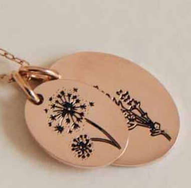 Birth Flower Pendant Chain Necklace for Birthday Gift