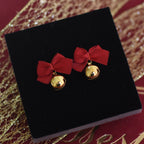 Bow Knot Bell with "Jingle Bell" Ear Clip Christmas Earrings LJC14