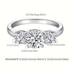 2ct/4ct Moissanite Promise Ring 925 Sterling Silver Hight Quality Jewelry For Engagement Wedding Scenes Perfect Gift For Your Lover She Deserves Such High Quality Ring With Certificate And Box