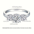 2ct/4ct Moissanite Promise Ring 925 Sterling Silver Hight Quality Jewelry For Engagement Wedding Scenes Perfect Gift For Your Lover She Deserves Such High Quality Ring With Certificate And Box