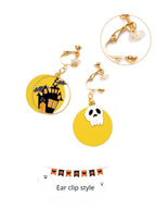 Halloween Cute Earrings Pure Silver Needle Ear Clip LJH46