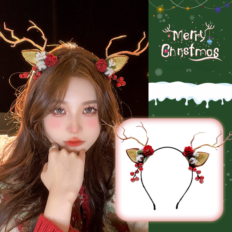 Christmas Elk Glowing Branch Hairpin Large Antler Hair Ornament LJC2