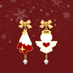 Christmas Love Angel Earrings Sterling Silver Earrings LJC11
