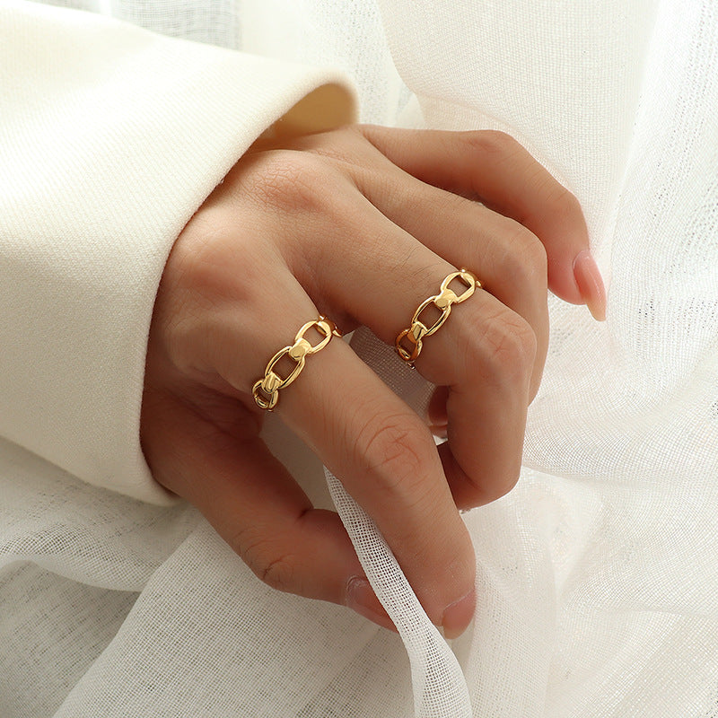 Simply Ins Style Gold Plated Connecting Ring
