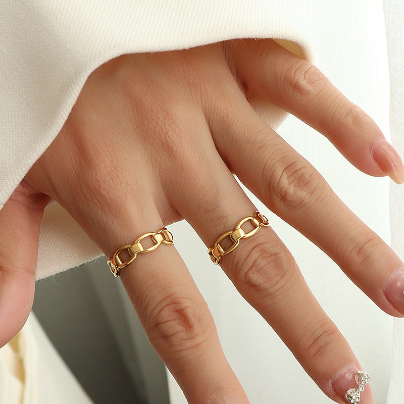 Simply Ins Style Gold Plated Connecting Ring