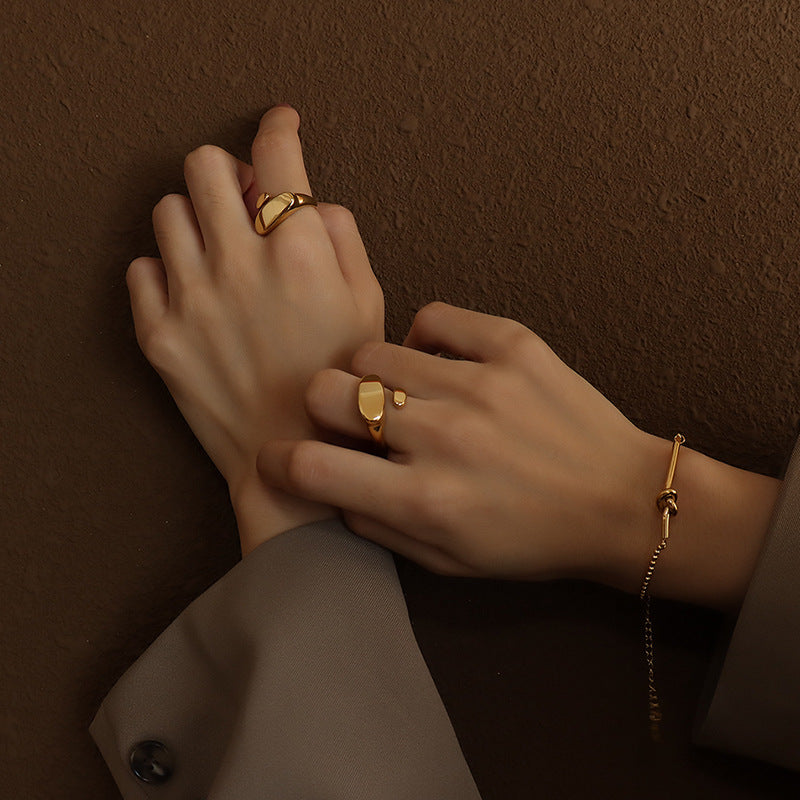 Ins Style Minimalist Planar Opening Ring