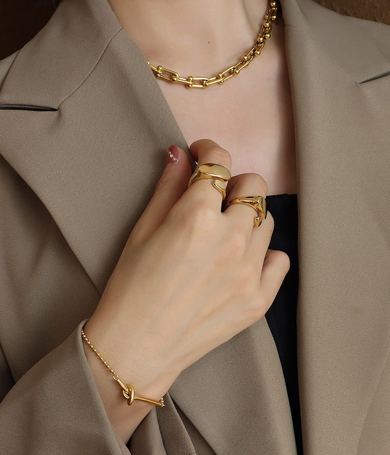 Ins Style Minimalist Planar Opening Ring