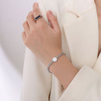 18K Gold Plated Wheat and White Sea Shell Bracelet