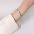 18K Gold Plated Wheat and White Sea Shell Bracelet