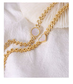 18K Gold Plated Wheat and White Sea Shell Bracelet