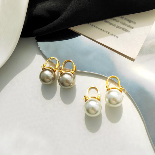 14mm Tasnsui Pearl Gold Vermeil on Silver Earrings