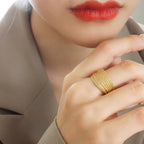 Open Mouth Multi-layer Line Semicircular Rings