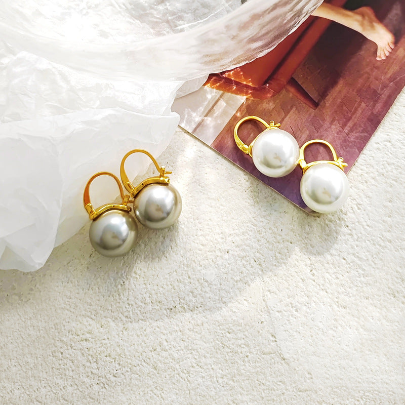 14mm Tasnsui Pearl Gold Vermeil on Silver Earrings