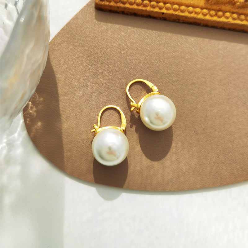 14mm Tasnsui Pearl Gold Vermeil on Silver Earrings