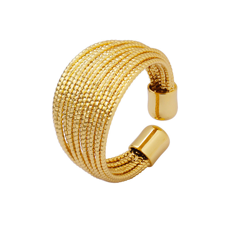 Open Mouth Multi-layer Line Semicircular Rings