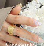Open Mouth Multi-layer Line Semicircular Rings