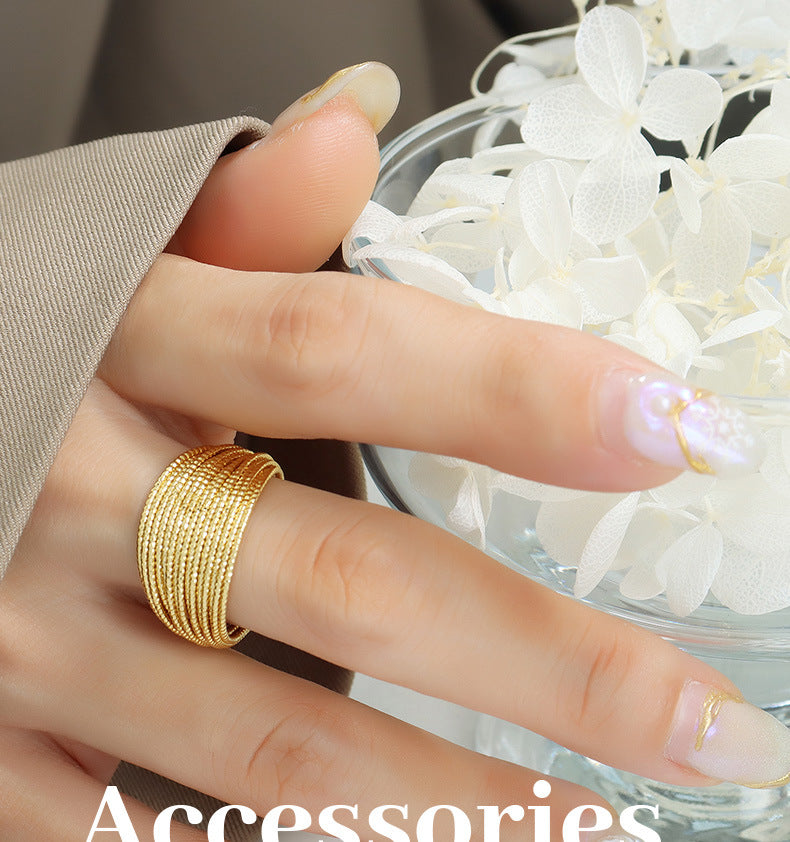 Open Mouth Multi-layer Line Semicircular Rings