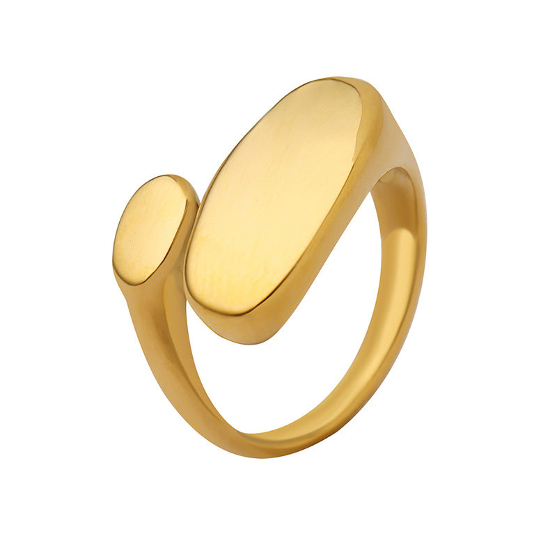 18K Gold Plated Minimalist Flat Opening Ring A156