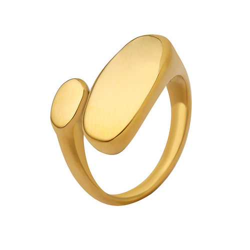 18K Gold Plated Minimalist Flat Opening Ring A156