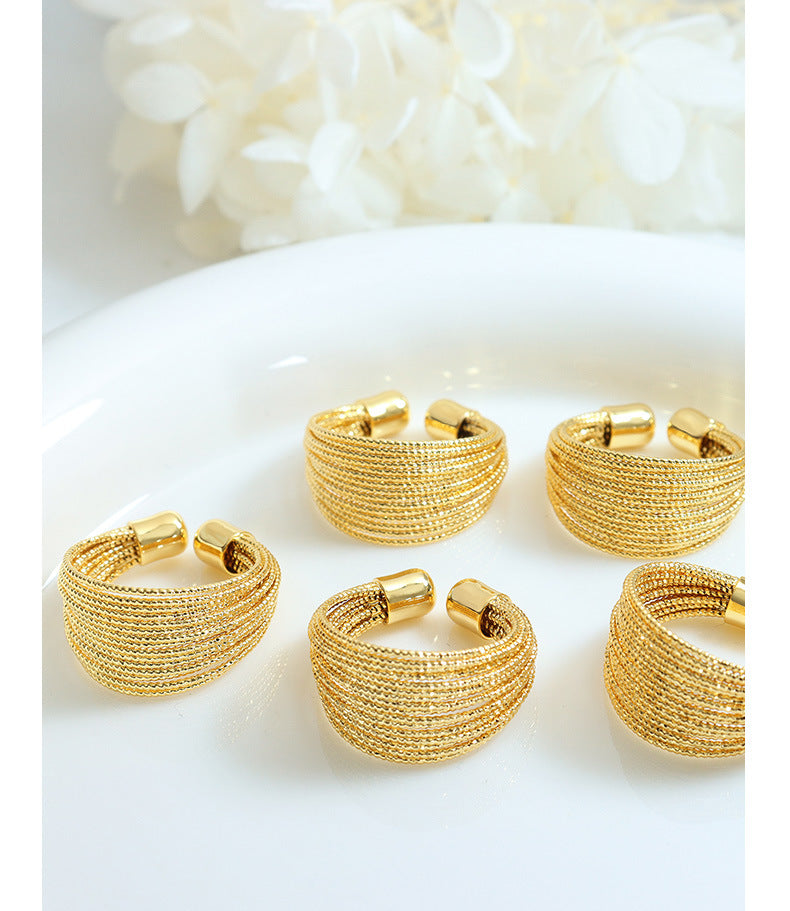 Open Mouth Multi-layer Line Semicircular Rings