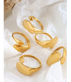 18K Gold Plated Minimalist Flat Opening Ring A156