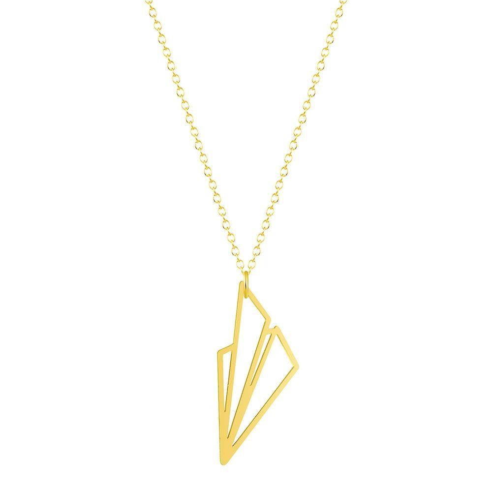 Air Plane Necklace Origami Geometric Minimalist Necklace