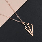 Air Plane Necklace Origami Geometric Minimalist Necklace