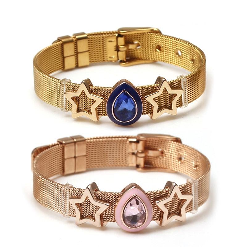 Golden Love Two-tone Stainless Steel Mesh Bracelets - lightofjuwelen
