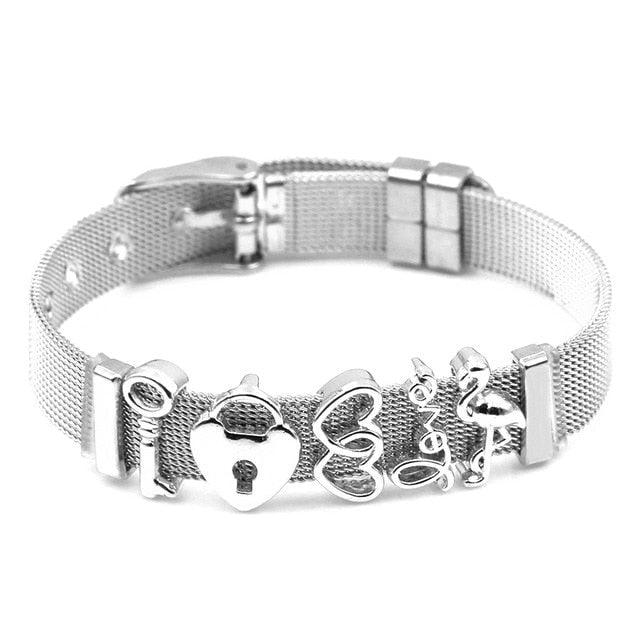 Golden Love Two-tone Stainless Steel Mesh Bracelets - lightofjuwelen