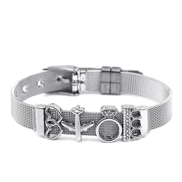 Golden Love Two-tone Stainless Steel Mesh Bracelets - lightofjuwelen