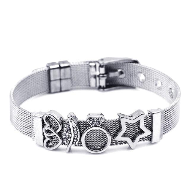 Golden Love Two-tone Stainless Steel Mesh Bracelets - lightofjuwelen