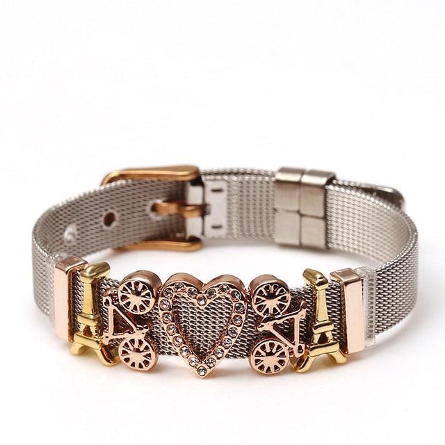 Golden Love Two-tone Stainless Steel Mesh Bracelets - lightofjuwelen