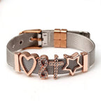Golden Love Two-tone Stainless Steel Mesh Bracelets - lightofjuwelen
