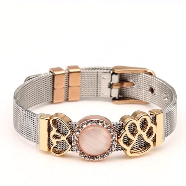 Golden Love Two-tone Stainless Steel Mesh Bracelets - lightofjuwelen