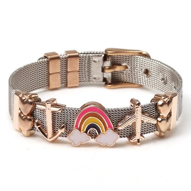 Golden Love Two-tone Stainless Steel Mesh Bracelets - lightofjuwelen