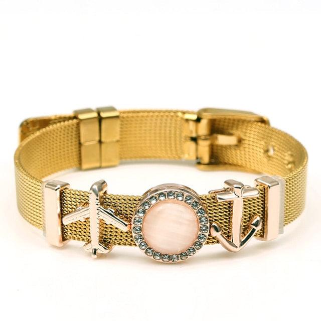 Golden Love Two-tone Stainless Steel Mesh Bracelets - lightofjuwelen