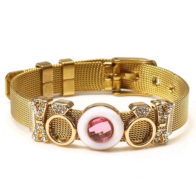 Golden Love Two-tone Stainless Steel Mesh Bracelets - lightofjuwelen