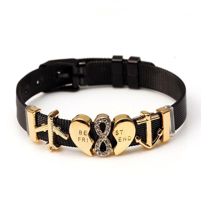 Golden Love Two-tone Stainless Steel Mesh Bracelets - lightofjuwelen