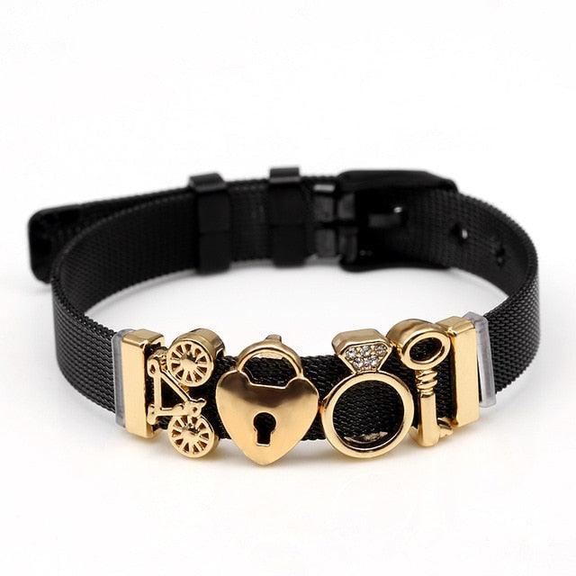 Golden Love Two-tone Stainless Steel Mesh Bracelets - lightofjuwelen